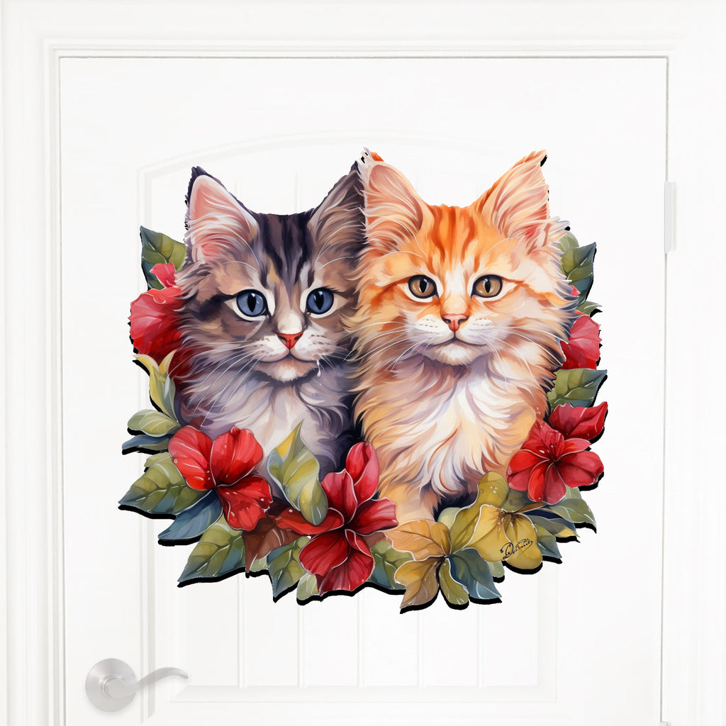 Cute Kittens Holiday Door Decor Wall Decor by G. Debrekht - Pets Decor - 8611091H