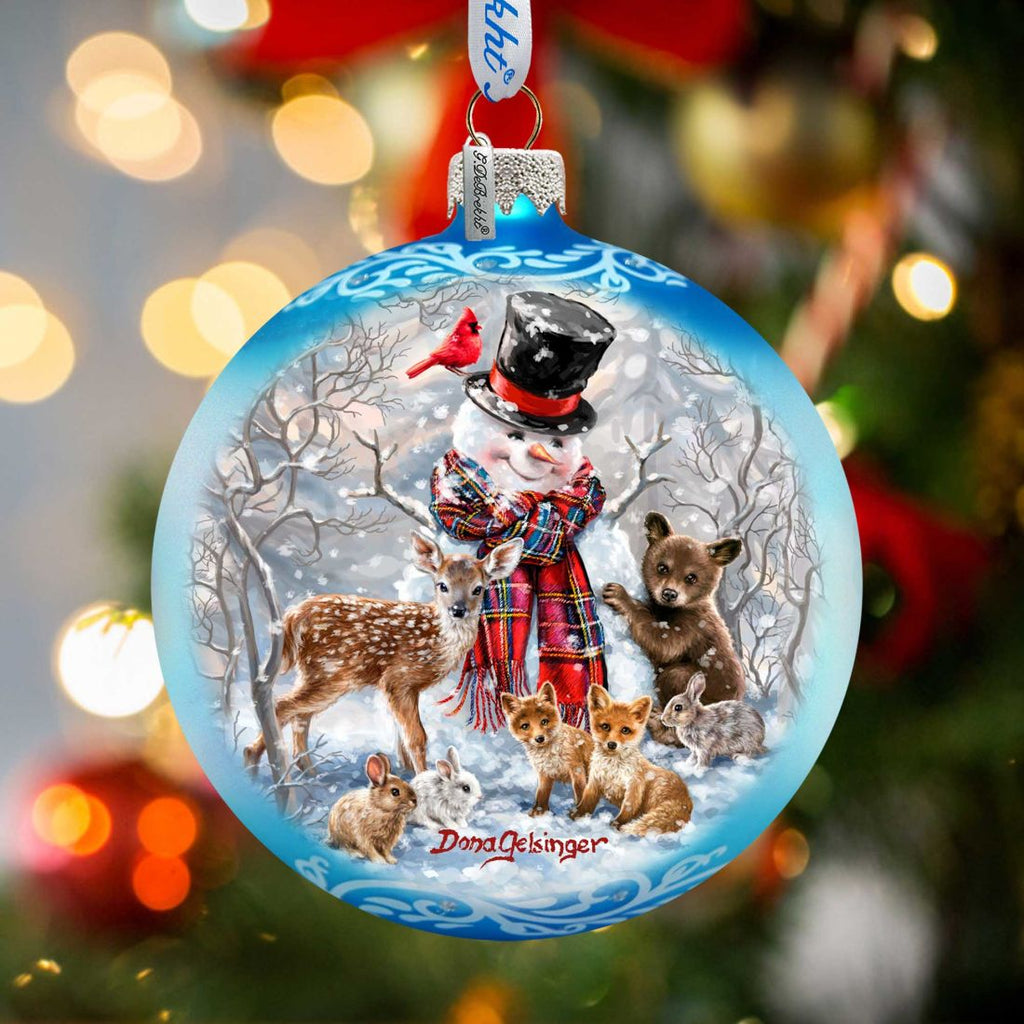 Frosty and His Forest Friends Glass Ornament Limited Edition by G. DeBrekht - Christmas Decor - 73908-DG
