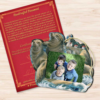 Sea Lions Lighthouse Ornament Picture Frame - Ornament for Photo Judy Bergsma by Designocracy - 8591883PF-JB