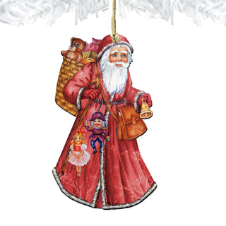 Saint Nick Christmas Wooden Ornaments by G. DeBrekht - Christmas Santa Snowman Decor - 8124120