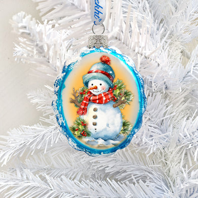 Snowman's Gift Mercury Glass Ornaments by G. Debrekht - Christmas Santa Snowman Decor - 776015