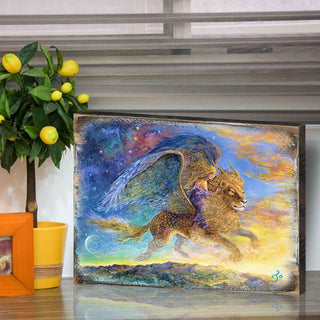 Where Are We Going My Lovely Fantasy Wooden Wall Art by Josephine Wall - Fantasy Decor - 852142-JW