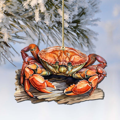 Alaskan Charming Crab Wooden Ornaments by G.Debrekht - Wildlife Holiday Decor - 8710121-2