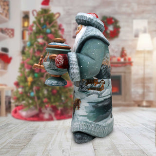 Welcome Christmas Santa Hand-Painted WOODCARVED Masterpiece by G. DeBrekht - Christmas Decor - 821715