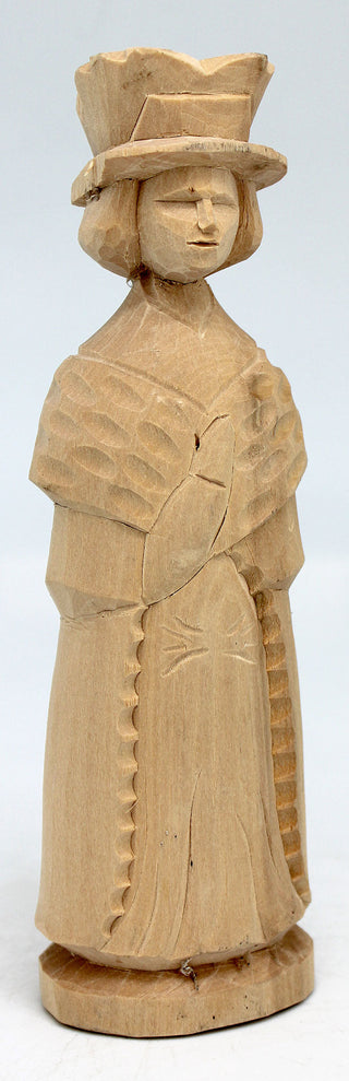 One-of-a-Kind Lady in the Hat Wood Carved Figurine 7