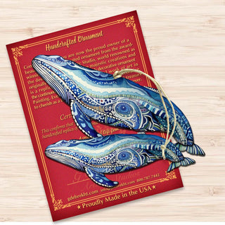 Alaskan Magic Humpback Wooden Ornaments by G.Debrekht - Wildlife Holiday Decor - 8710107-2