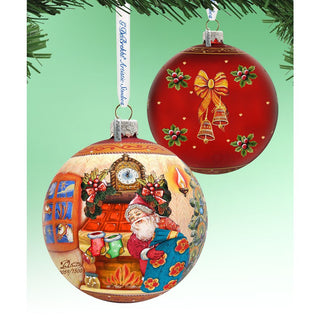 Christmas Night Ball Glass Ornament Limited Edition by G. DeBrekht - Christmas Santa Snowman Decor - 73851
