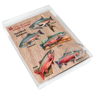 Alaskan Salmon Eco Wood Ornaments Set of 5 by G. Debrekht - Wildlife Holiday Decor - 8091322S5