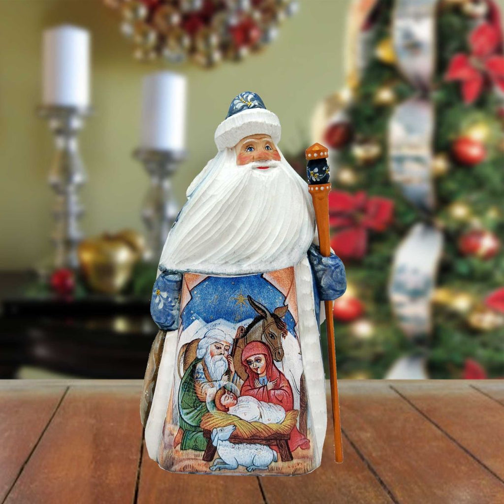 Blessed Birth Santa Hand-Painted WOODCARVED Masterpiece by G. DeBrekht - Nativity Holiday Decor - 213022