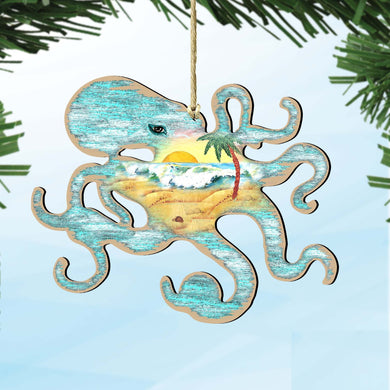 Octopus Wooden Ornaments by G. DeBrekht - Coastal Holiday Decor - 8198512-2