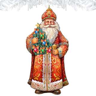 Santa's Tree of Joy Wooden Ornaments by G. Debrekht - Christmas Santa Snowman Decor - 8691418