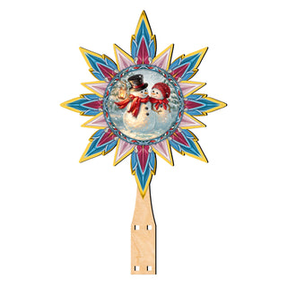 Snow Much in Love Tree Topper Wooden Decor by D. Gelsinger - Santa Snowman Christmas Decor - 89518-DG