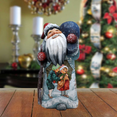 Village Landscape Santa Hand-Painted WOODCARVED Masterpiece by G. DeBrekht - Christmas Decor - 8215108