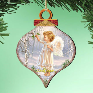 Little Angel Winter Blessings Wooden Ornaments by Gelsinger - Nativity Holiday Decor - 8031117-1427