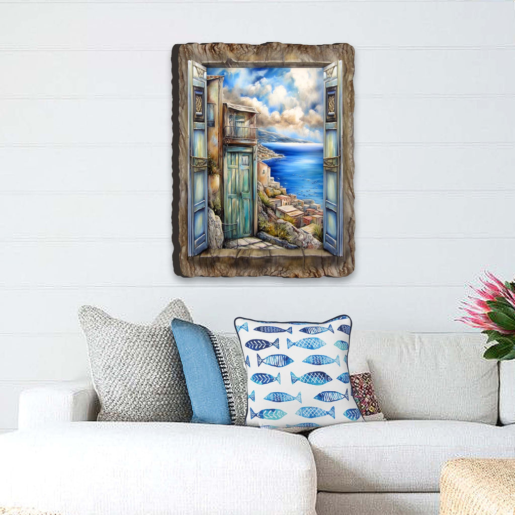 Coastal View Landscape Window Wall Art by G. DeBrekht Coastal Decor - 8492108W