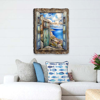 Coastal View Landscape Window Wall Art by G. DeBrekht Coastal Decor - 8492108W
