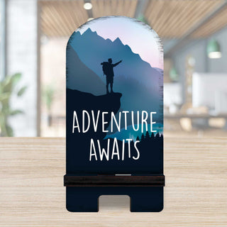 Adventure Awaits Cell Phone Stand Family Decor - Wood Mobile Tablet Holder Charging Station Organizer - 892068