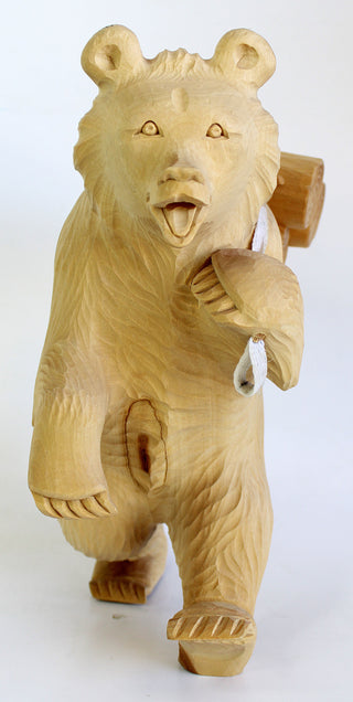 One-of-a-Kind Bear with Woods Wood Carved Figurine 10