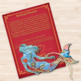 Sea World Mermaid Wooden Ornaments by G. DeBrekht - Coastal Holiday Decor - 81985142