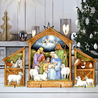 Holy Family Nativity Outdoor Decor Set of 3 by Susan Winget - Nativity Holiday Decor - 8471113F-S3-SW