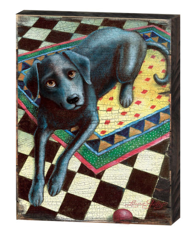 Ready When You Are Wooden Wall Art by Laura Seeley - Pets Dog and Cats Decor - 8511117B