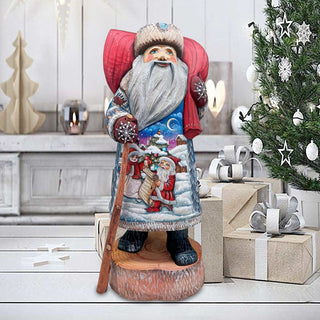 Making a List Checking It Twice Santa Hand-Painted WOODCARVED Figurine by G. DeBrekht - Christmas Decor - 241143-5