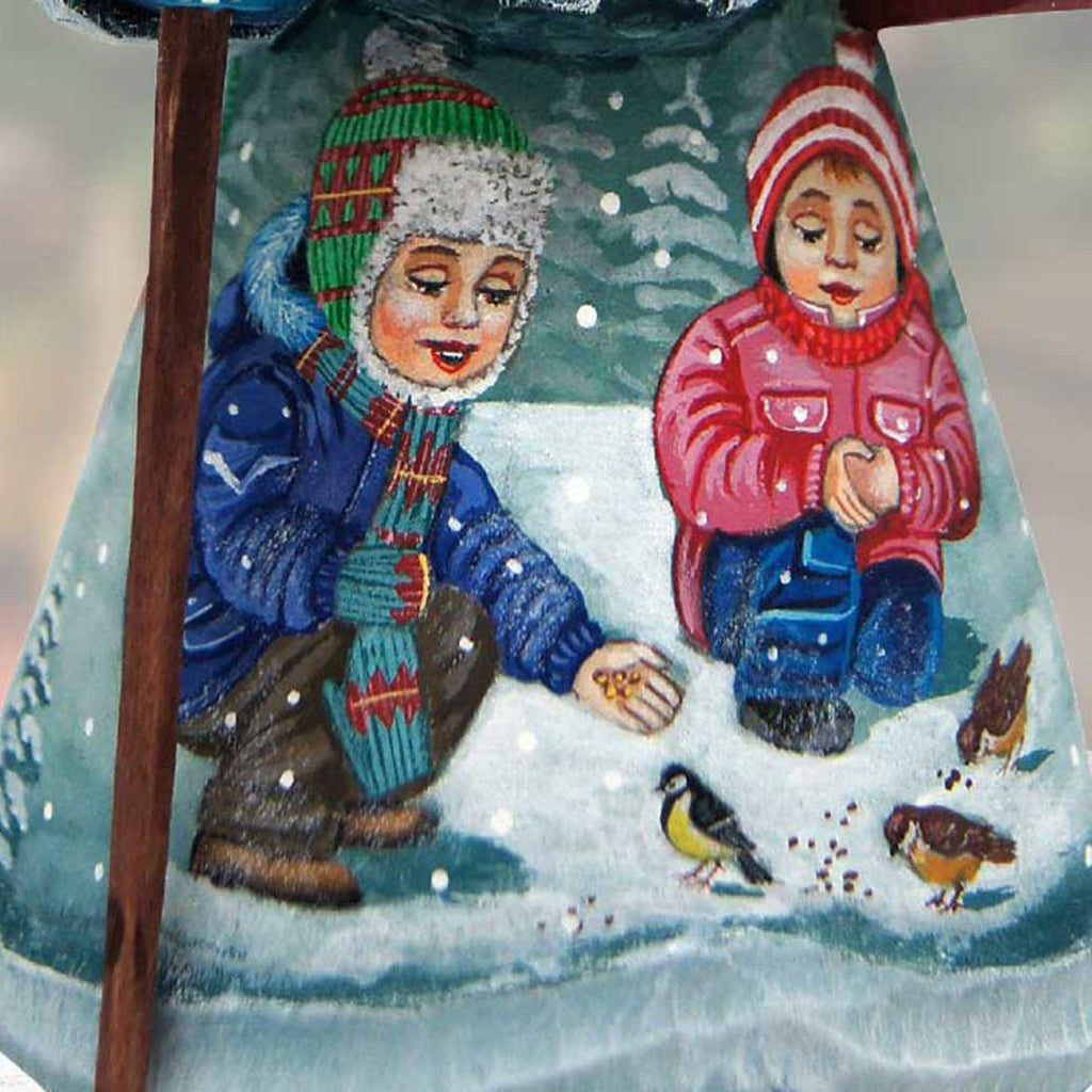 Children Snow Play Santa Hand-Painted WOODCARVED Masterpiece by G. DeBrekht - Christmas Decor - 82150923 *** PRE-ORDER - Handmade Just for You! ***