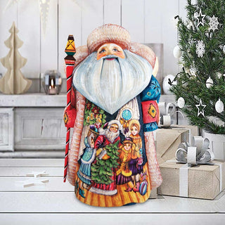 Magic Night Father Frost Santa Hand-Painted WOODCARVED Masterpiece by G. DeBrekht - Christmas Decor - 241122 *** PRE-ORDER - Handmade Just for You! ***