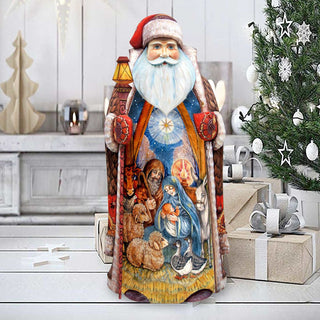 Nativity Santa Hand-Painted WOODCARVED Masterpiece by G. DeBrekht - Nativity Holiday Decor - 215624-2