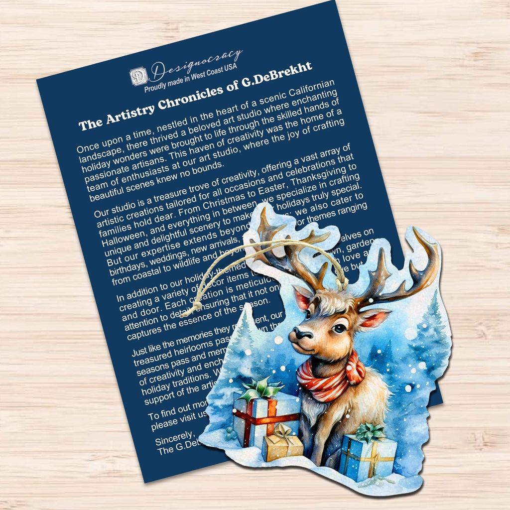 Christmas Is Here Decorative Eco Wood Ornaments Set of 3 by G. Debrekht - Christmas Decor - 8091028-S3