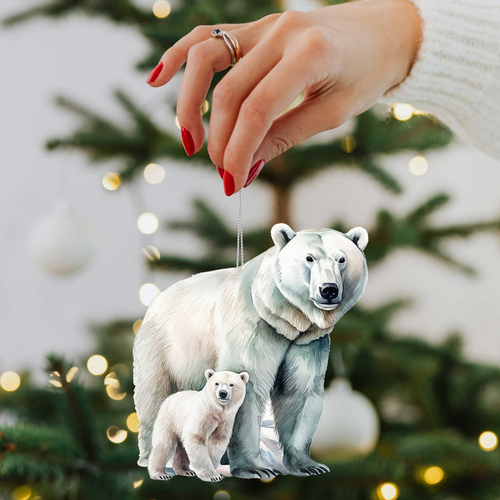 Alaskan Bears Eco Wood Ornaments Set of 3 by G. Debrekht - Wildlife Holiday Decor - 8091320S3