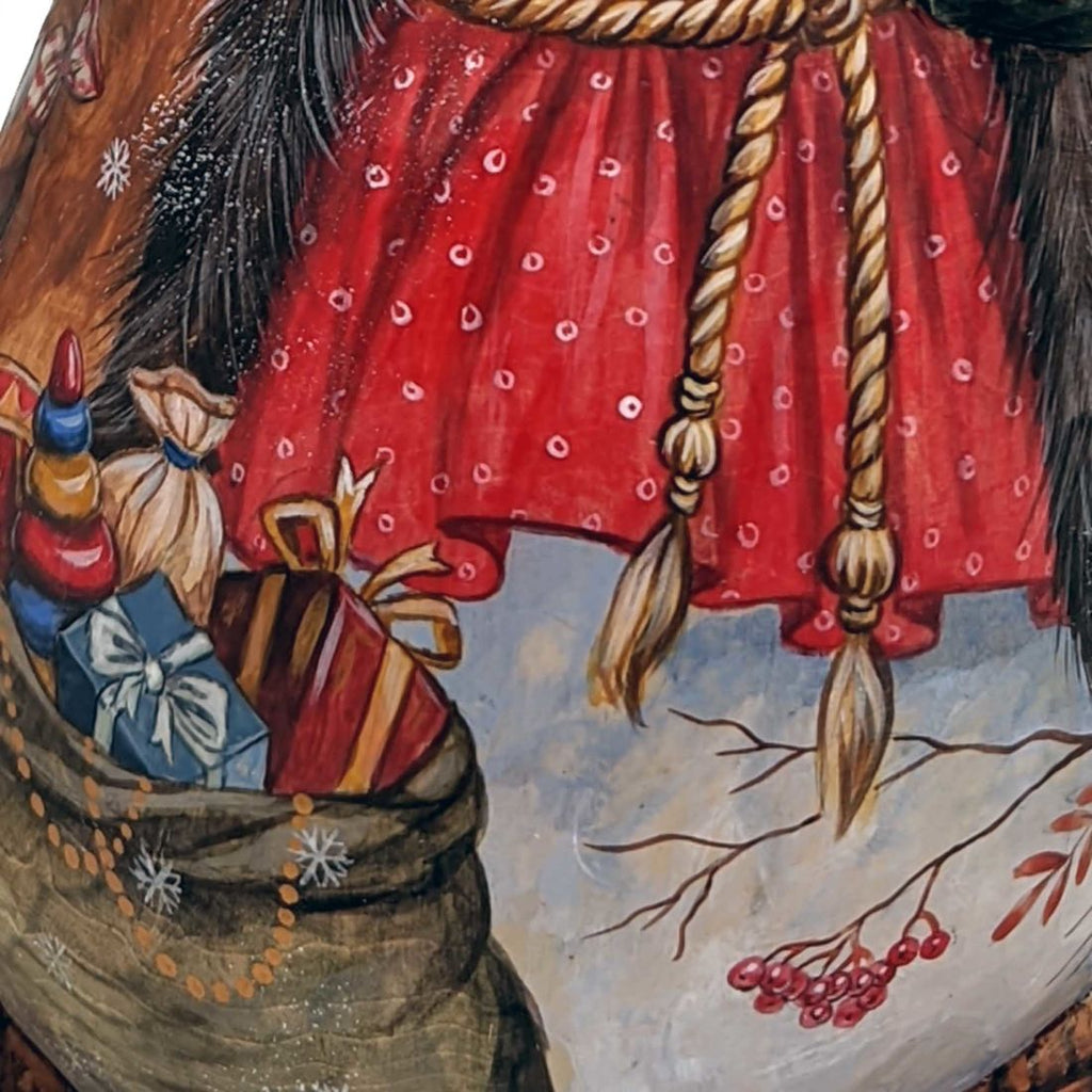 Mr. Snowman Landscape Hand-Painted WOODCARVED Masterpiece by G. DeBrekht - Christmas Santa Snowman Decor - 2821586