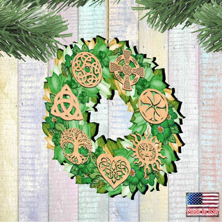 Irish Celtic Wreath Wooden Ornaments by G. DeBrekht - Celtic Decor - 8185319