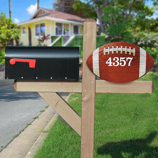 Football Wooden Custom House Number Sign - Love Family Kids Decor - Handcrafted Wooden Handcrafted Wooden Address Sign - MA989802