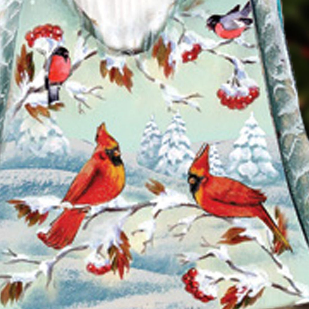 Santa Cardinal Hand-Painted WOODCARVED Masterpiece by G. DeBrekht - Wildlife Holiday Decor - 821559