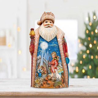 Star of Hope Santa Hand-Painted WOODCARVED Masterpiece by G. DeBrekht - Nativity Holiday Decor - 243018