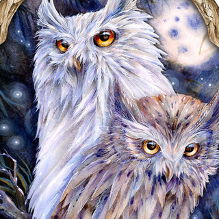 Night Watch Owls Wildlife Wall Art - J. Bergsma - Wildlife Holiday Decor - 8591902W-JB