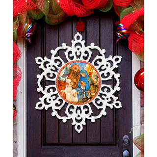 Nativity Snowflake Nativity Door Decor by G. DeBrekht - Nativity Holiday Decor - 8141152H