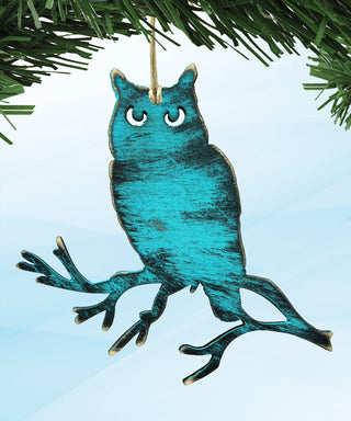 Owl Wooden Rustic Ornaments Set of 3 8198218