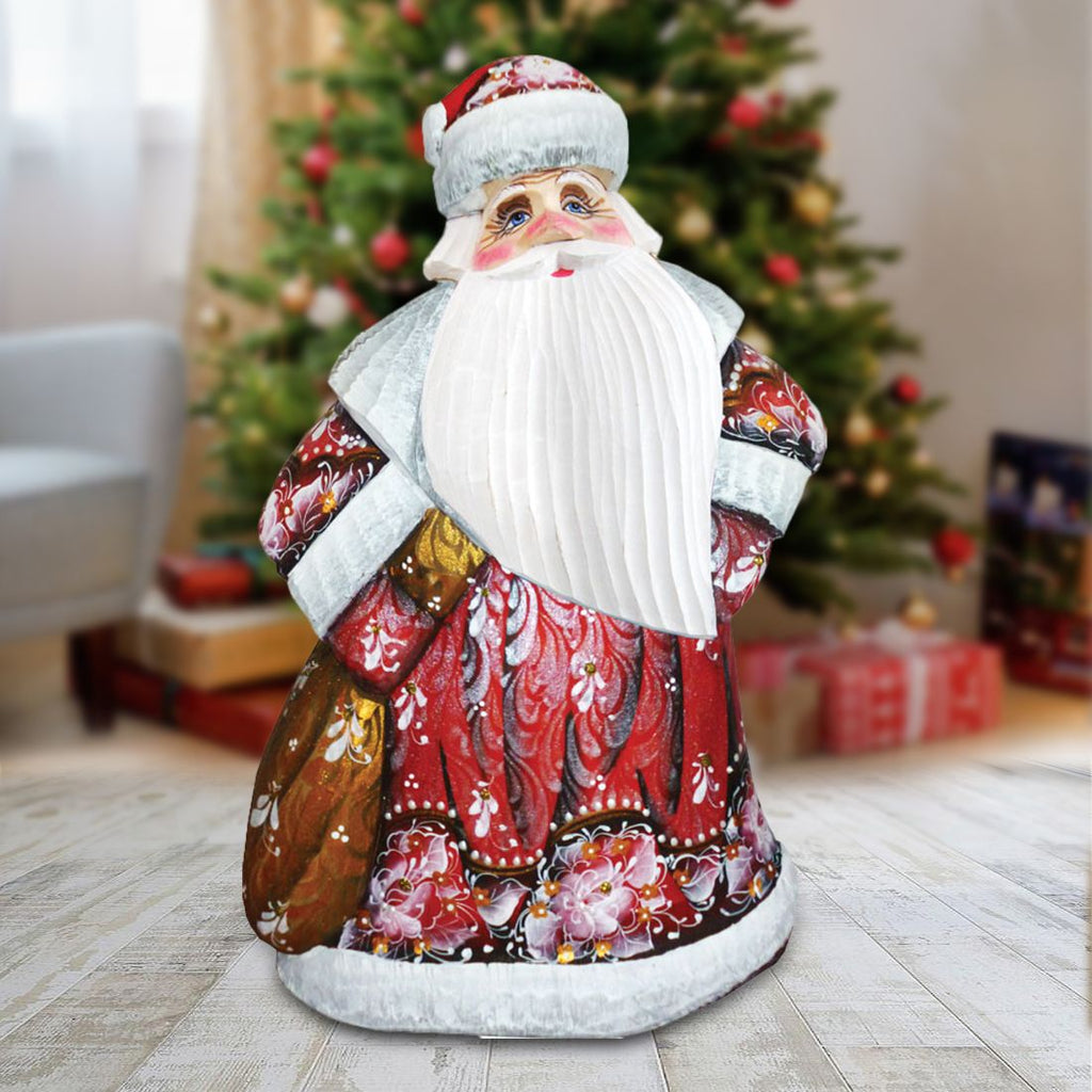 Dancing Santa in Red Hand-Painted WOODCARVED Masterpiece by G. DeBrekht - Christmas Decor - 8201012 *** PRE-ORDER - Handmade Just for You! ***