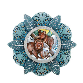 Kodiak Family Sculpted Hand-Painted Christmas Ornament by G. DeBrekht - Wildlife Holiday Decor - 6102182