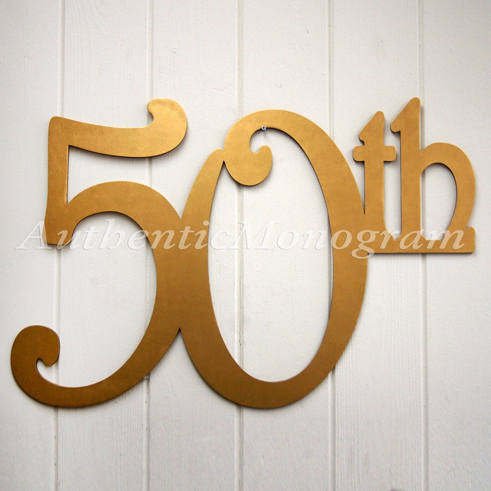 Large 50th Birthday Sign Personalized Wooden Number Sign Painted