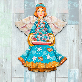 Christmas Tree Boat Guardian Door Decor by G. DeBrekht - Coastal Holiday Decor - 8152724-3H