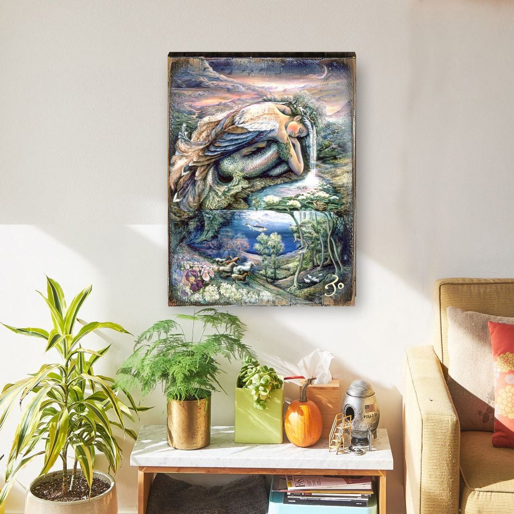Mer Angel Fantasy Wooden Wall Art by Josephine Wall - Fantasy Decor - 852181-JW