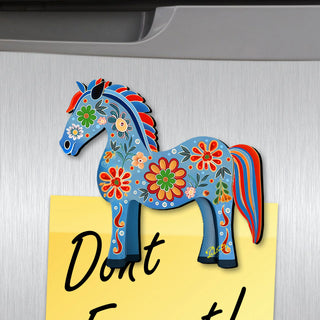 Danish Horses Decorative Eco Wood Magnets Set of 6 by G. Debrekht - Love Family Decor - 8090075G-S6