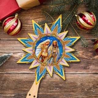 Born Under Bright Star Tree Topper Wooden Decor by G. Debrekht - Nativity Holiday Decor - 89503