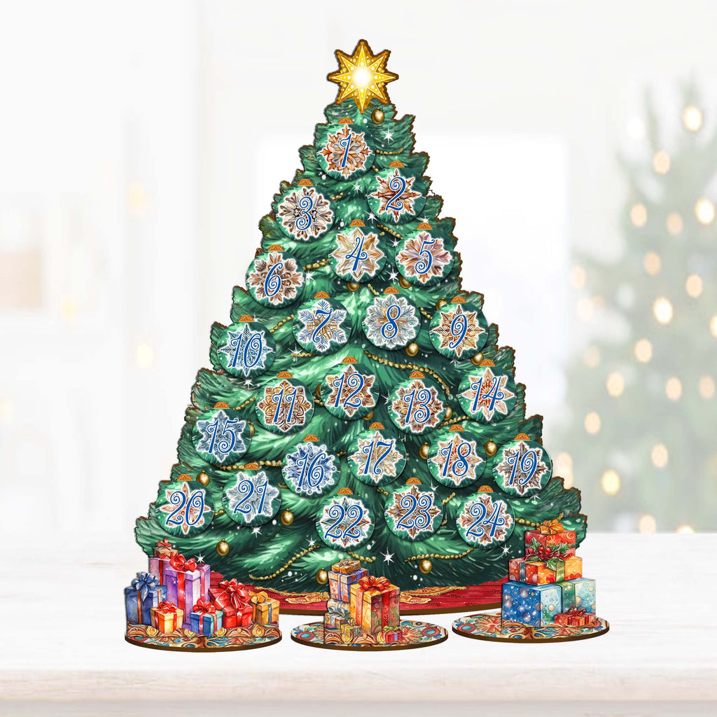 Advent Calendar Christmas Tree Eco Wood Set by G.DeBrekht Christmas Decor - 8091504