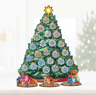 Advent Calendar Christmas Tree Eco Wood Set by G.DeBrekht Christmas Decor - 8091504