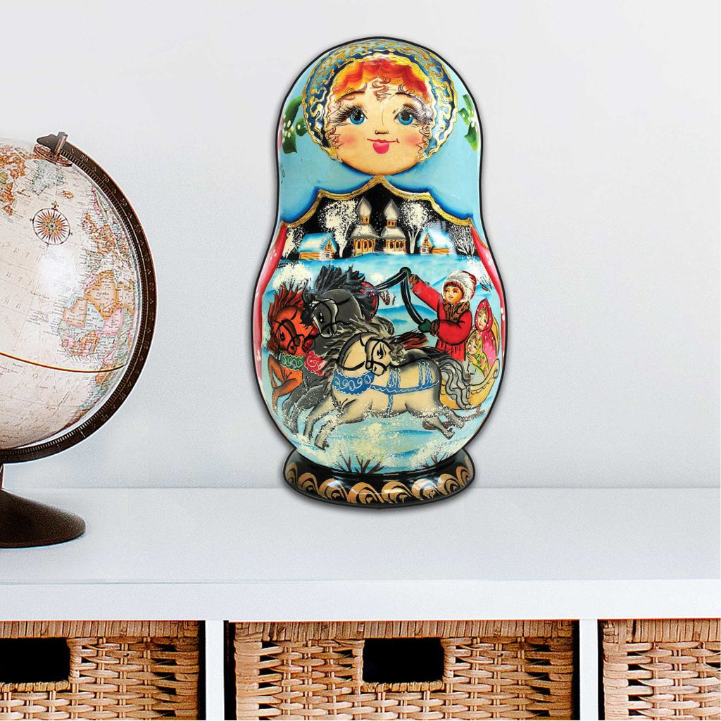 Troyka Horse Ride Nesting Doll Holiday Outdoor Decor Large Ornament by G. DeBrekht - Christmas Decor - 8115225M