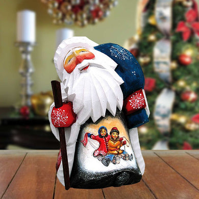 A Childs Day in the Snow Hand-Painted WOODCARVED Masterpiece by G. Debrekht - Christmas Decor - 821502 *** PRE-ORDER - Handmade Just for You! ***